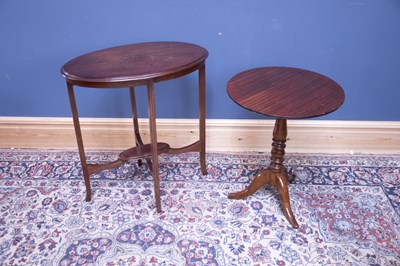 Lot 2489 - An Edwardian inlaid oval occasional table and...