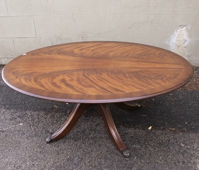 Lot 2612 - A reproduction mahogany oval coffee table.