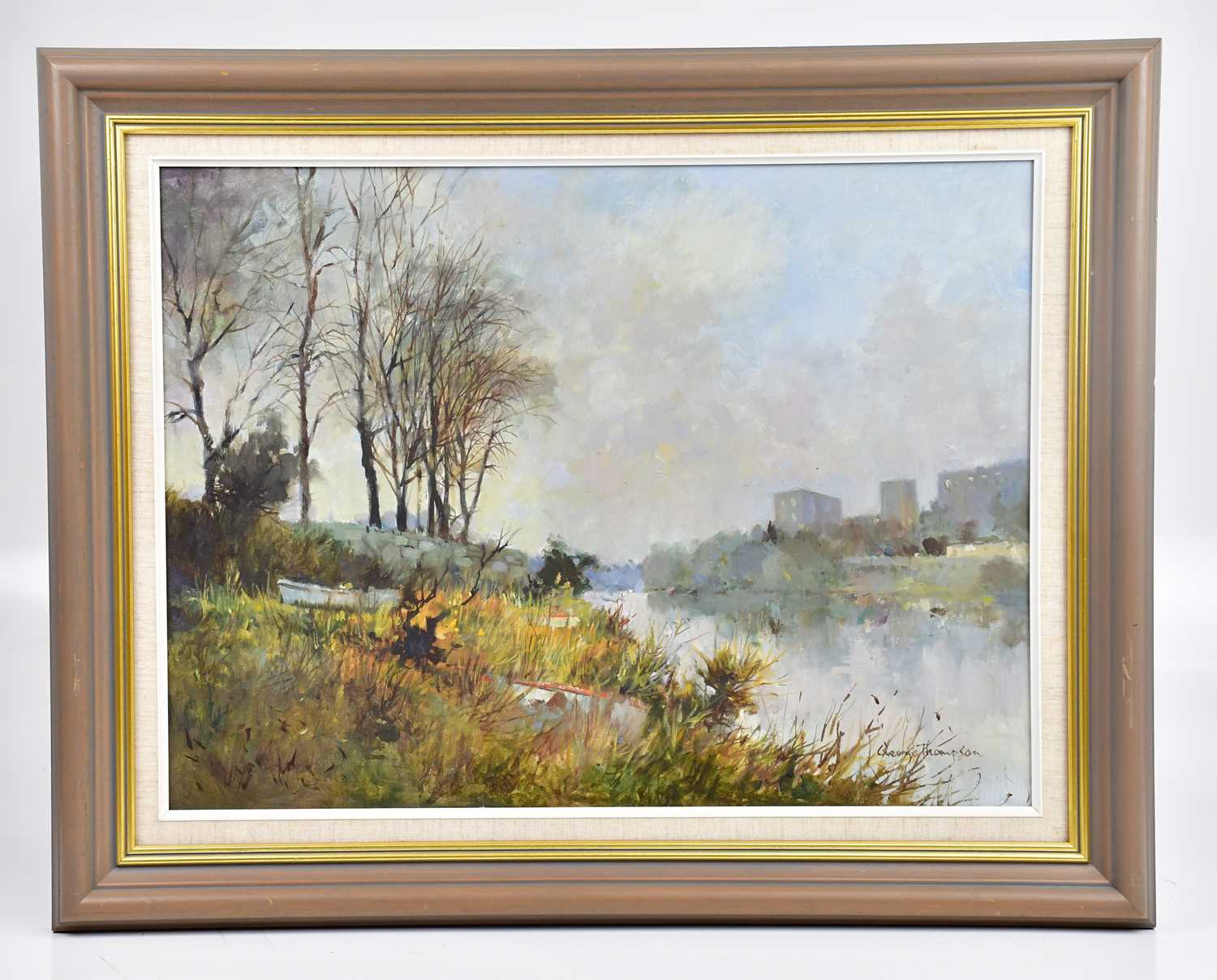 Lot 254 - GEORGE THOMPSON (1934-2019); oil on board,