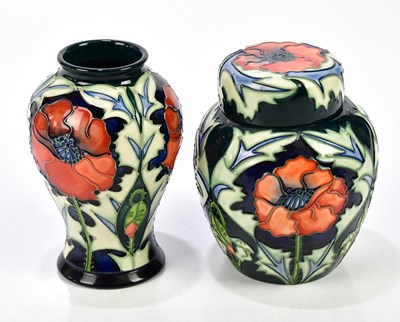 Lot 88 - MOORCROFT; a ginger jar and cover, height 16cm,...