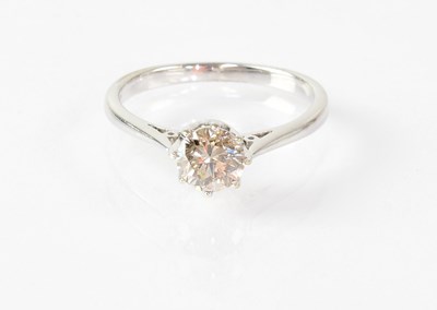 Lot 1049 - An 18ct white gold solitaire diamond ring,...