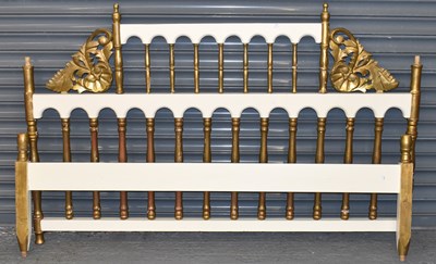 Lot 122 - A decorative gilt and white painted double...