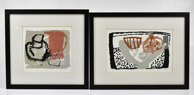 Lot 86 - ROSEMARY VANNS; two limited edition screen prints, 'Black Jug, Red Jug', 2/12, 'Orange and Pomegranate in Grey Bowl', 6/15, both signed lower right, largest 29 x 19cm, both framed and glazed.