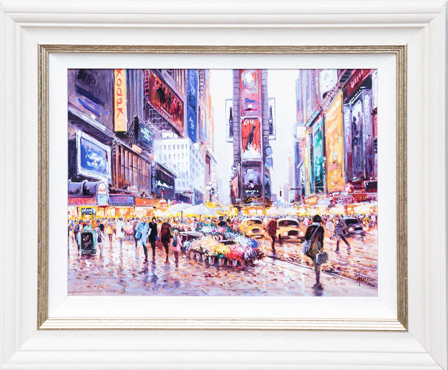 Lot 78 - HENDERSON CISZ; a signed limited edition textured print, 'Heart of Manhatten', signed lower right, 23/195, 47 x 35cm, framed.