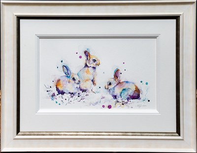 Lot 129 - AMANDA GORDON; watercolour, 'Spring Babies -...