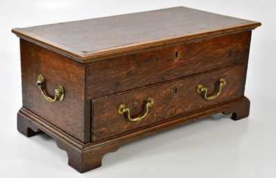 Lot 2384 - An 19th century oak storage box, with hinged...