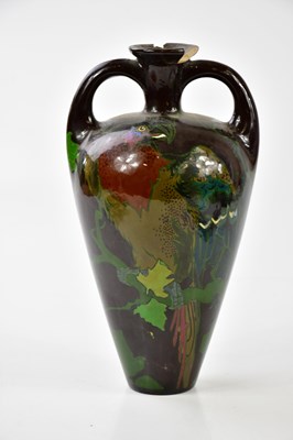 Lot 1560 - ROZENBERG; a twin handled Art Pottery vase...