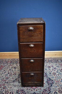 Lot 2373 - An oak four drawer filing cabinet, height...