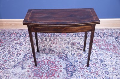 Lot 2414 - An inlaid mahogany bowfronted tea table, for...