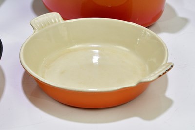Lot 2304 - LE CREUSET; a collection of cast iron pans, a...