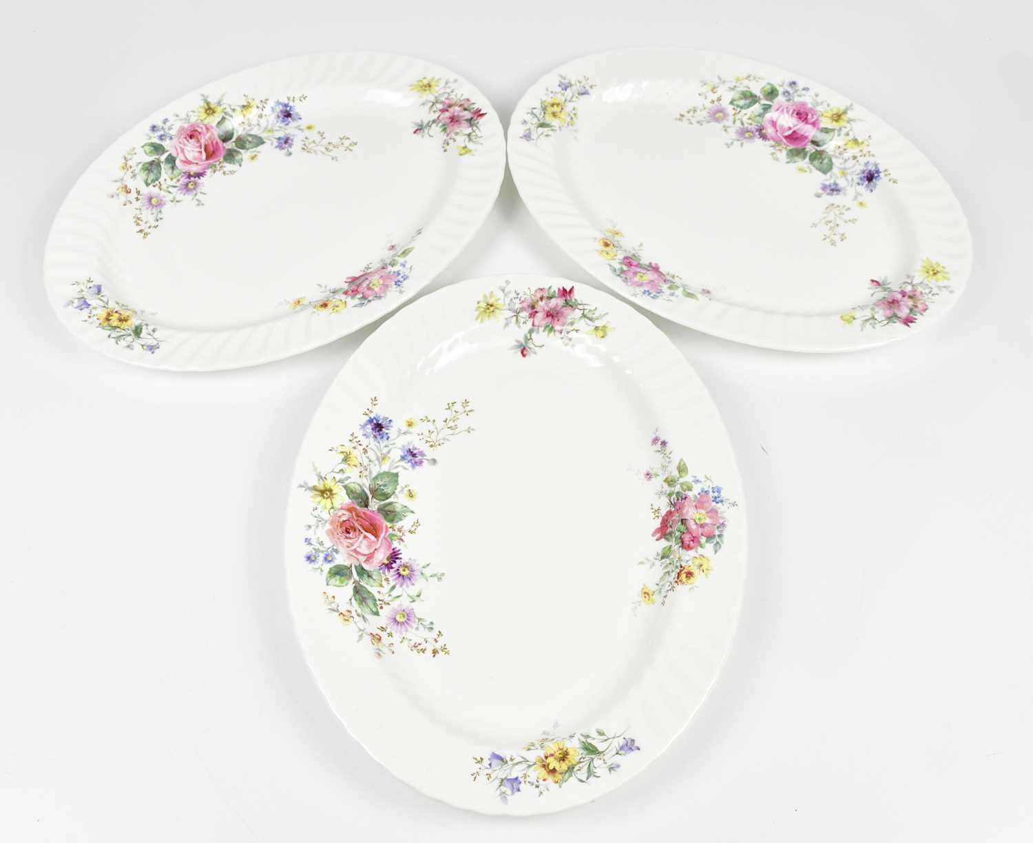 Lot 1506 - ROYAL DOULTON; three serving platters, 40 x 30cm.