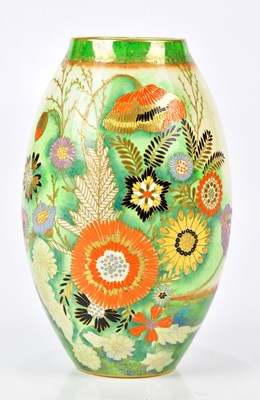 Lot 212 - CARLTONWARE; an Art Deco hand painted vase...