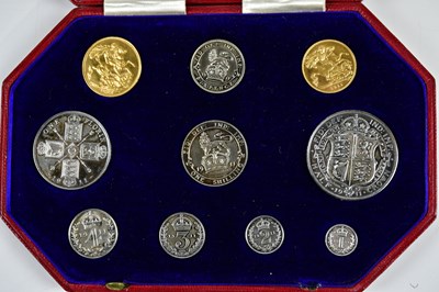 Lot 2216 - A 1911 specimen coin set to include sovereign,...