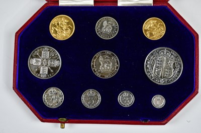 Lot 2216 - A 1911 specimen coin set to include sovereign,...