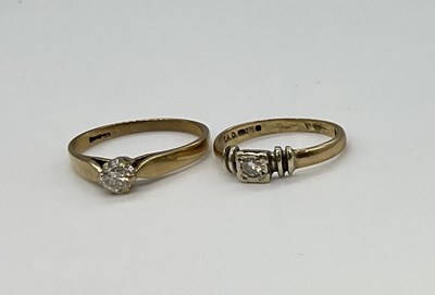 Lot 1260 - Two 9ct yellow gold dress rings, combined...