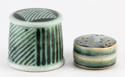 Lot 105 - CHRIS JENKINS (1933-2022); a stoneware box and...