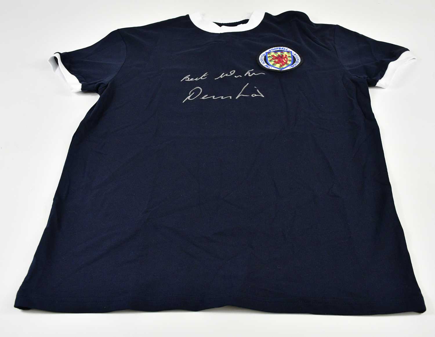 Lot 1333 - DENIS LAW; a Scotland retro-style shirt,...