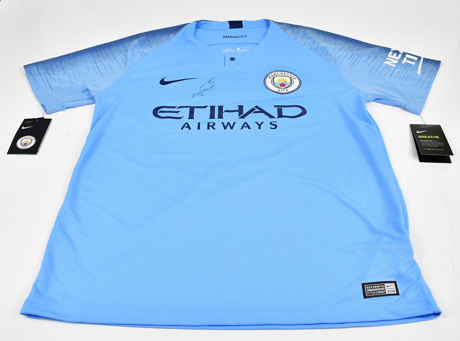 Lot 1288 - SERGIO AGUERO; an autographed replica...
