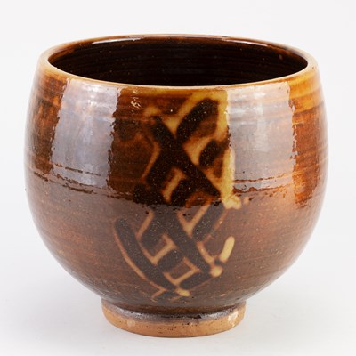 Lot 111 - CLIVE BOWEN (born 1943); a deep slipware bowl...