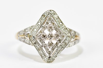 Lot 232 - A 9ct yellow gold and diamond ring with...