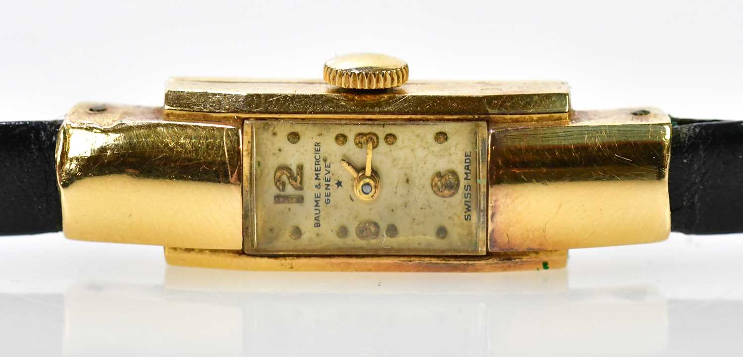 Lot 2960 - BAUME & MERCIER; a ladies 18ct gold cased...