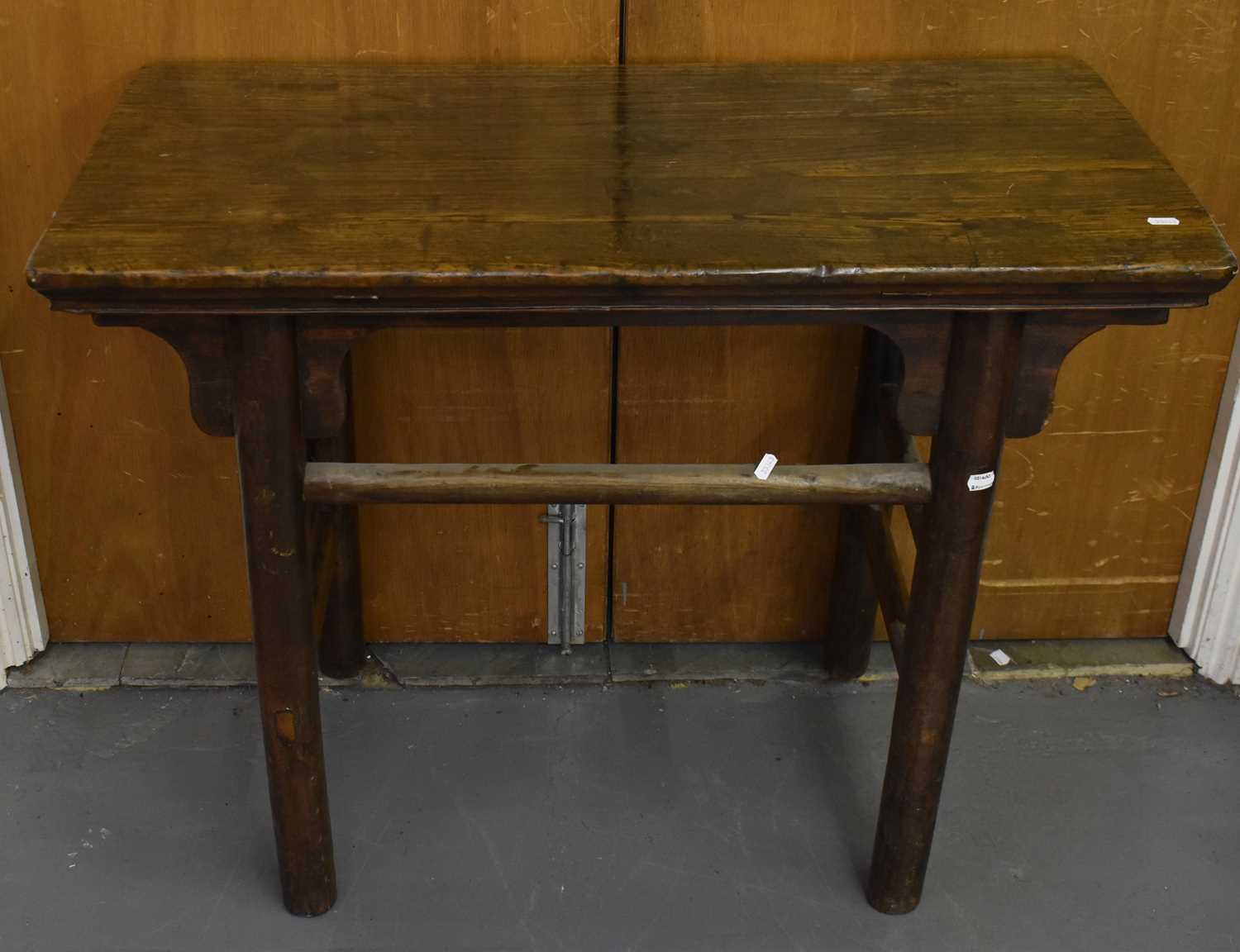 Lot 807 - A 18th/19th century Chinese elm altar table,...