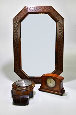 Lot 2603 - A 1920s oak framed wall mirror, 80 x 55cm,...
