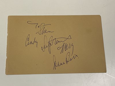 Lot 2083 - THE SUPREMES; a page from an autograph book...