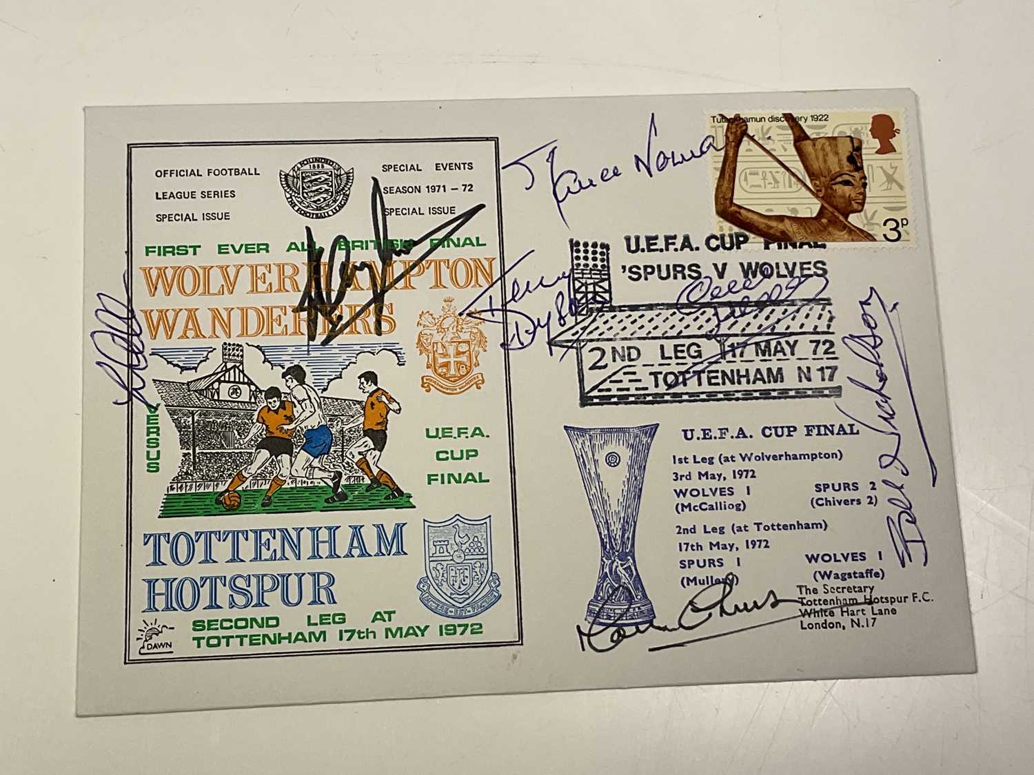 Lot 2355 - TOTTENHAM HOTSPUR; a first day cover bearing...