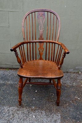 Lot 2545 - A 19th century yew wood ash and elm high hoop...
