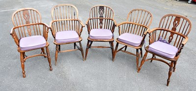 Lot 2532 - A harlequin set of five mid 19th century ash...