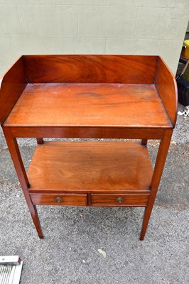 Lot 2409 - A 19th century mahogany two tiered washstand...