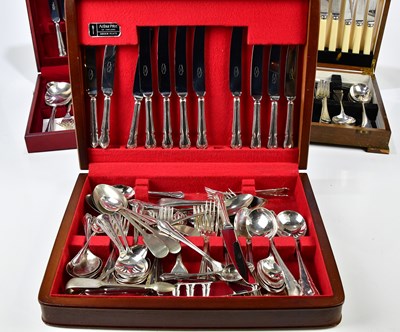 Lot 435 - Three modern canteens of silver plated cutlery...