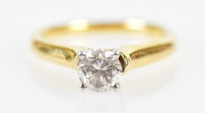 Lot 167 - An 18ct yellow gold and diamond solitaire ring,...