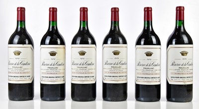 Lot 4142 - RED WINE; six Magnum bottles, Reserve De La...