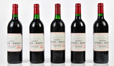 Lot 4209 - RED WINE; five bottles Grand Vin Chateau Lynch-...