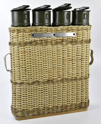 Lot 446 - A Swiss wicker ammunition carrier, height 70cm.