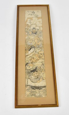 Lot 1127 - A Chinese ink drawing of the Seven Gods, 11 x...