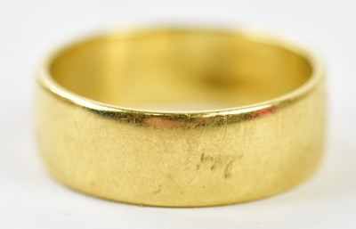 Lot 177 - An 18ct yellow gold wedding band, size L,...