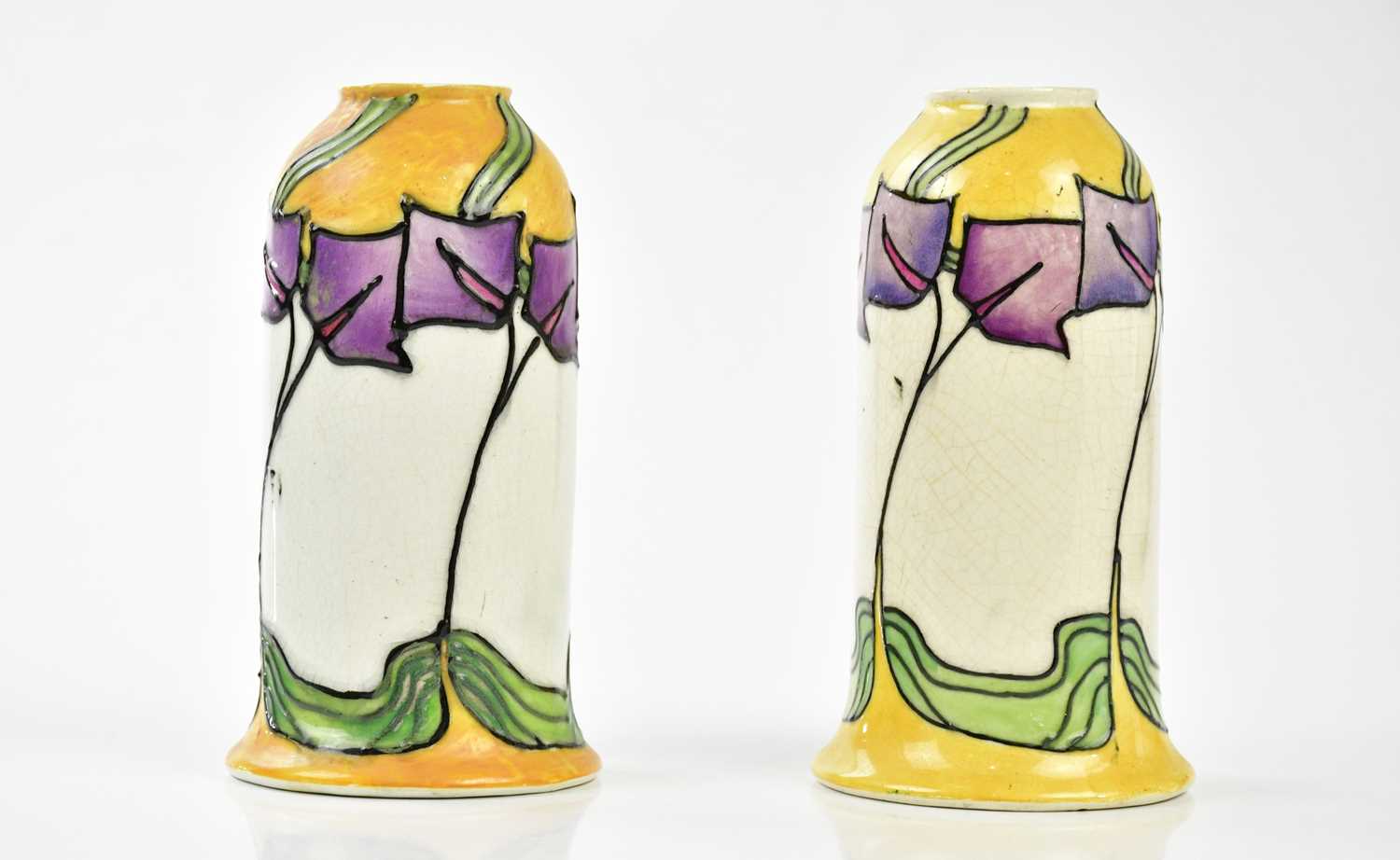 Lot 188 - MINTON; a pair of Secessionist range vases...