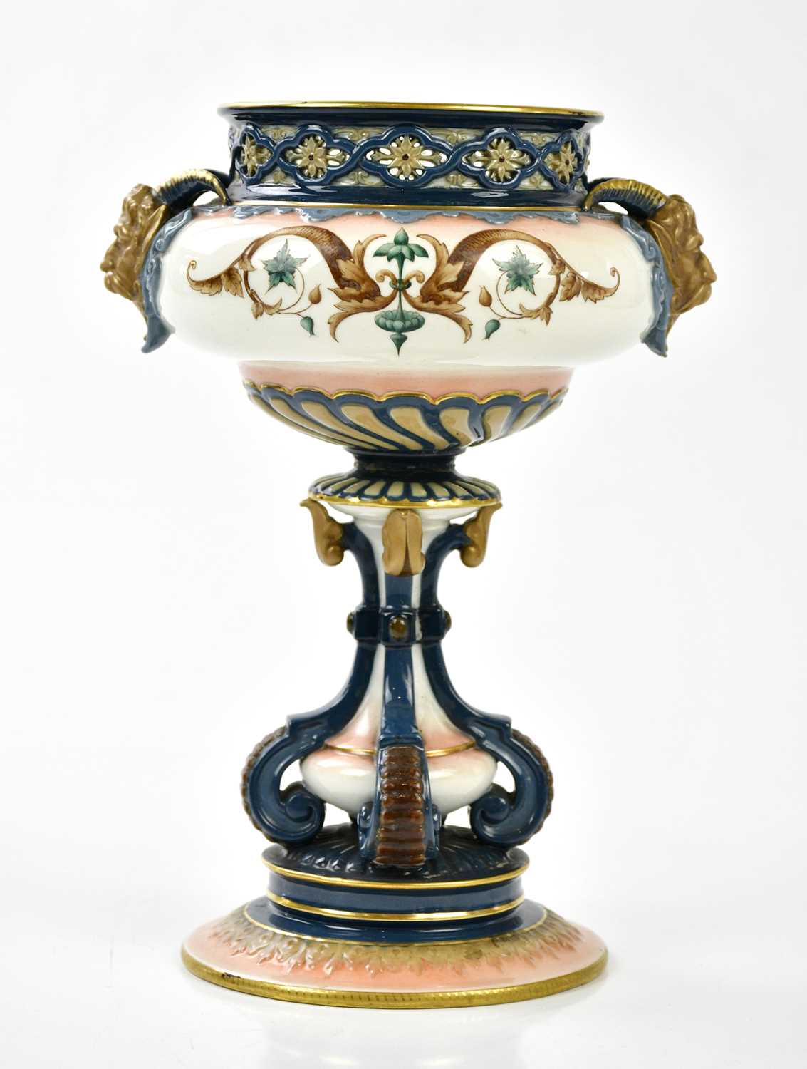Lot 2020 - HADLEYS WORCESTER; a faience vase with...