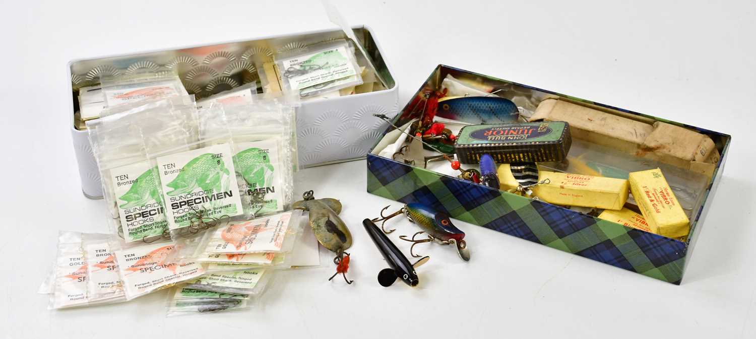Lot 1397 - A group of pike fishing lures and hooks.