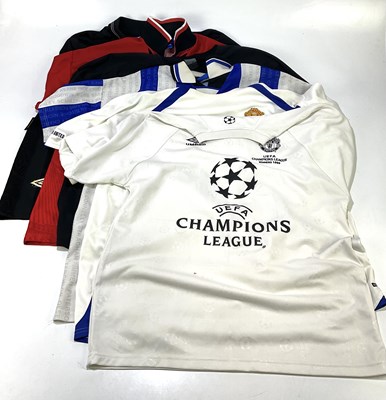 Lot 5211 - MANCHESTER UNITED; six replica football shirts...