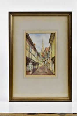 Lot 161 - MARIE MCCORMICK; watercolour, 'Church Lane,...