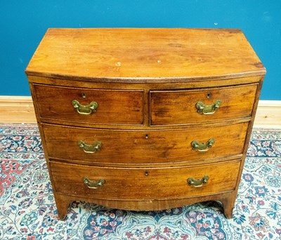 Lot 2419 - A 19th century mahogany bowfronted chest of...