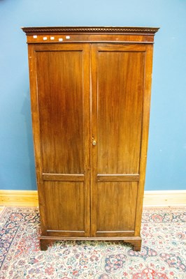 Lot 2420 - A mahogany two door hall robe with moulded...