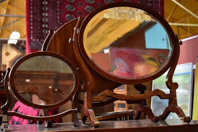 Lot 2497 - Three mahogany framed dressing table mirrors...