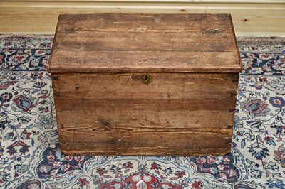 Lot 2558 - An old pine toy chest of rectangular form,...