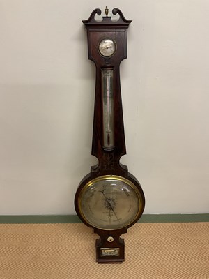 Lot 314 - F AMADIO & SON; a rosewood and brass barometer,...