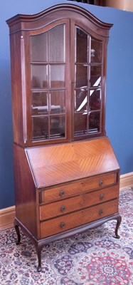 Lot 2424 - An early 20th century mahogany bureau bookcase,...